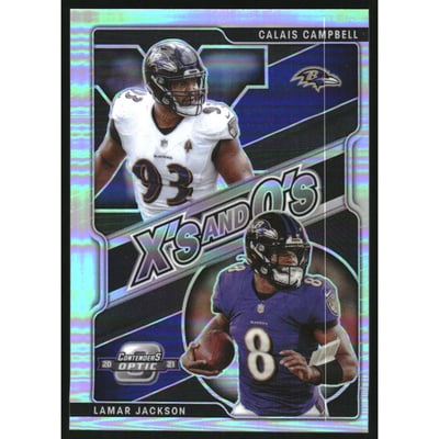 2021 Panini Contenders Optic Xs and Os #5 Calais Campbell/Lamar Jackson
