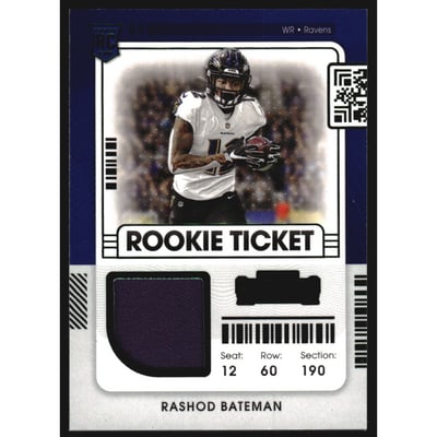 2021 Panini Contenders Rookie Ticket Swatches #13 Rashod Bateman