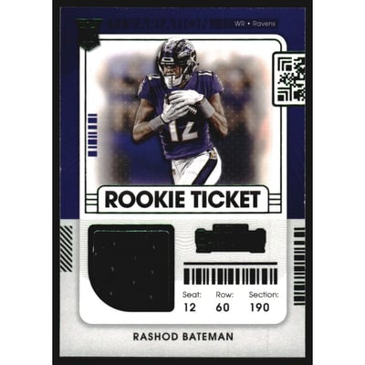 2021 Panini Contenders Rookie Ticket Swatches Variation #13 Rashod Bateman