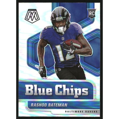 2021 Panini Mosaic Blue Chips Silver #9 Rashod Bateman