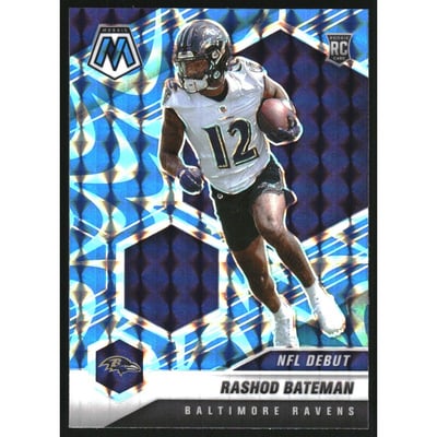 2021 Panini Mosaic Mosaic Reactive Blue #249 Rashod Bateman DEB
