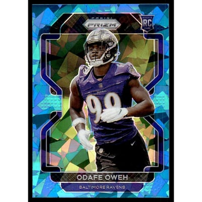 2021 Panini Prizm Prizms Blue Ice #380 Odafe Oweh