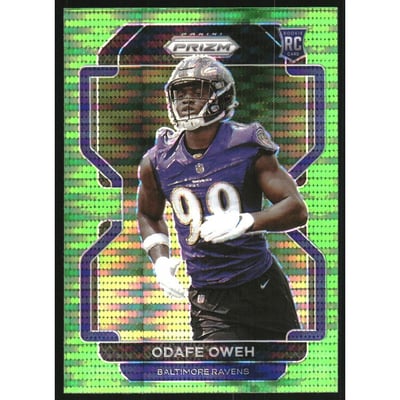 2021 Panini Prizm Prizms Neon Green Pulsar #380 Odafe Oweh
