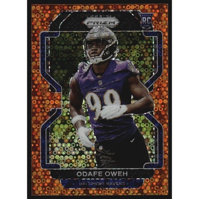 2021 Panini Prizm Prizms Orange Disco #380 Odafe Oweh