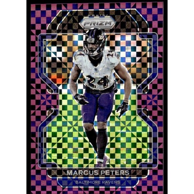2021 Panini Prizm Prizms Purple Power #287 Marcus Peters