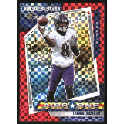 2021 Rookies and Stars Airborne Red Plaid #9 Lamar Jackson