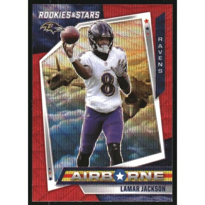 2021 Rookies and Stars Airborne Red Wave #9 Lamar Jackson