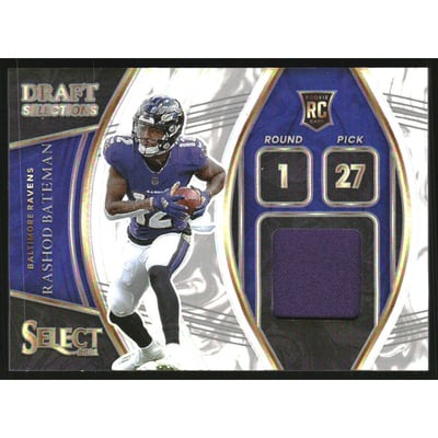 2021 Select Draft Selections Memorabilia Prizm White #15 Rashod Bateman