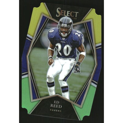 2021 Select Prizm Green and Yellow Die Cut #140 Ed Reed