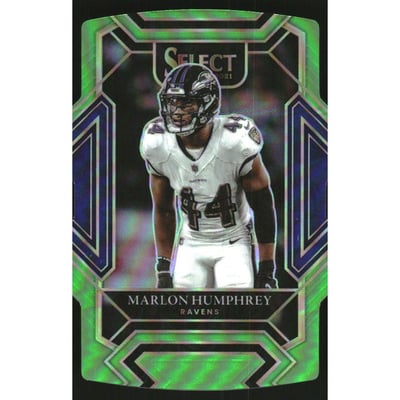 2021 Select Prizm Neon Green Die Cut #205 Marlon Humphrey