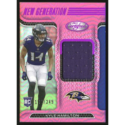 2022 Certified New Generation Jerseys Mirror Pink #41 Kyle Hamilton/249