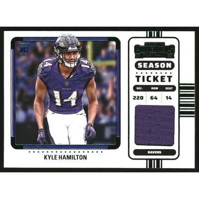 2022 Panini Contenders Rookie Ticket Swatches Variation #28 Kyle Hamilton