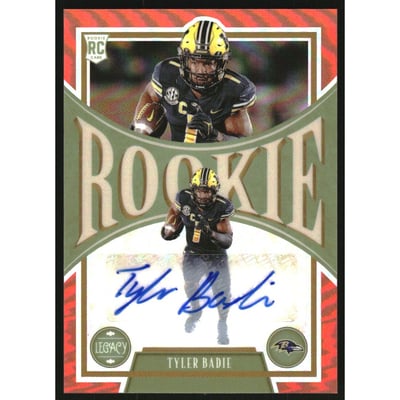 2022 Panini Legacy Rookies Premium Penmanship Orange #171 Tyler Badie/149