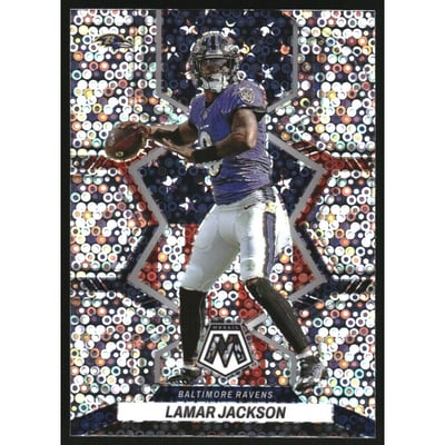 2022 Panini Mosaic Mosaic No Huddle Silver #259 Lamar Jackson NP
