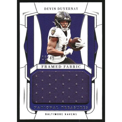 2022 Panini National Treasures Framed Fabric #32 Devin Duvernay