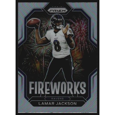 2022 Panini Prizm Fireworks Prizms Silver #7 Lamar Jackson