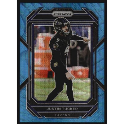 2022 Panini Prizm Prizms Blue Wave #26 Justin Tucker