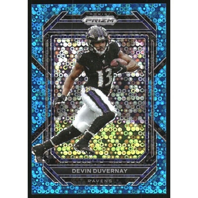 2022 Panini Prizm Prizms No Huddle Blue #22 Devin Duvernay