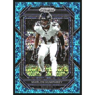 2022 Panini Prizm Prizms No Huddle Blue #24 Marlon Humphrey