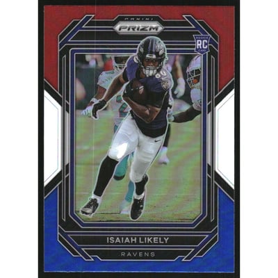 2022 Panini Prizm Prizms Red White and Blue #363 Isaiah Likely