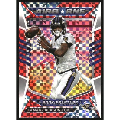 2022 Rookies and Stars Airborne Red Plaid #4 Lamar Jackson