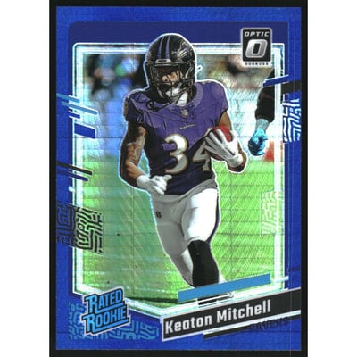 2023 Donruss Optic Blue Hyper #207 Keaton Mitchell RR