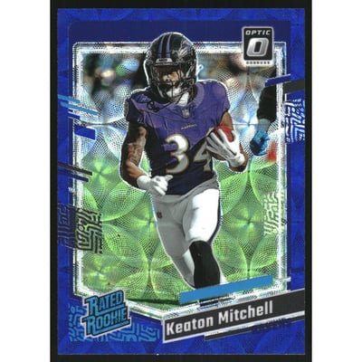 2023 Donruss Optic Blue Scope #207 Keaton Mitchell RR