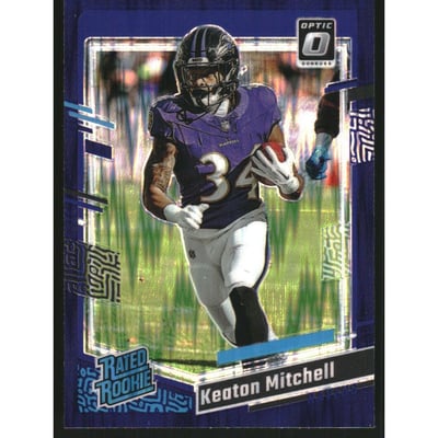 2023 Donruss Optic Purple Shock #207 Keaton Mitchell RR