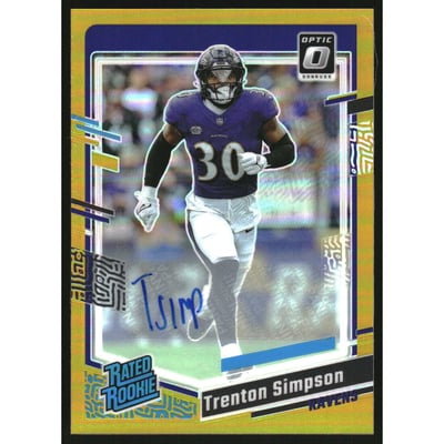 2023 Donruss Optic Rated Rookies Autograph Gold #209 Trenton Simpson RC Auto /10