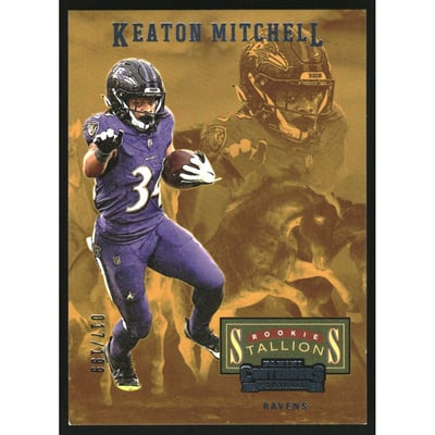 2023 Panini Contenders Rookie Stallions Blue #11 Keaton Mitchell