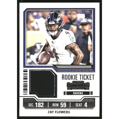2023 Panini Contenders Rookie Ticket Swatches #39 Zay Flowers