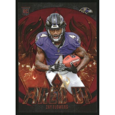 2023 Panini Phoenix Fired Up Red #16 Zay Flowers