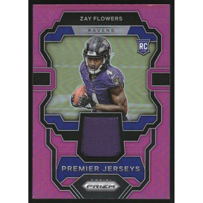2023 Panini Prizm Premier Jerseys Pink #13 Zay Flowers