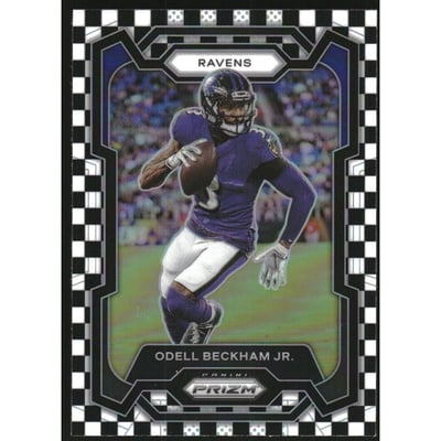 2023 Panini Prizm Prizms Black and White Checker #25 Odell Beckham Jr.