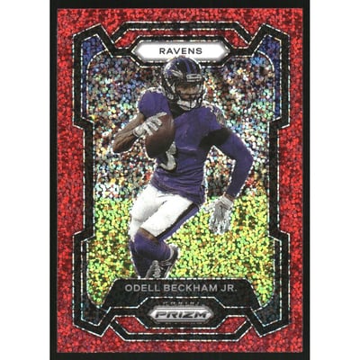 2023 Panini Prizm Prizms Red Sparkle #25 Odell Beckham Jr.