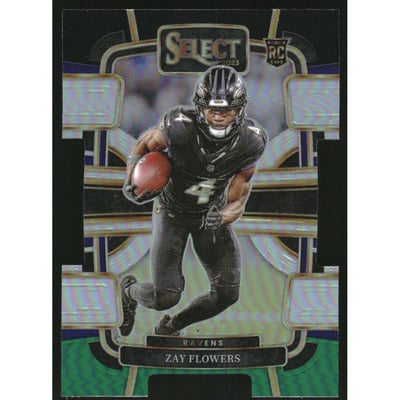 2023 Select Prizm Black and Green Die Cut #8 Zay Flowers