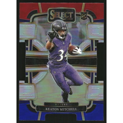 2023 Select Prizm Red and Blue Die Cut #10 Keaton Mitchell