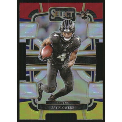 2023 Select Prizm Red and Yellow Die Cut #8 Zay Flowers