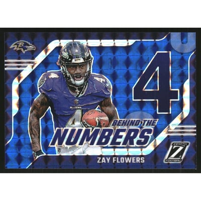 2023 Zenith Behind the Numbers Blue #30 Zay Flowers