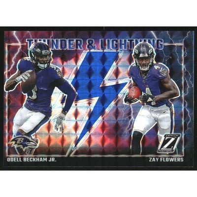 2023 Zenith Thunder and Lightning Blue #2 Odell Beckham Jr./Zay Flowers
