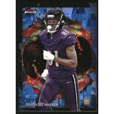 2024 Finest Blue Refractors #281 Devontez Walker