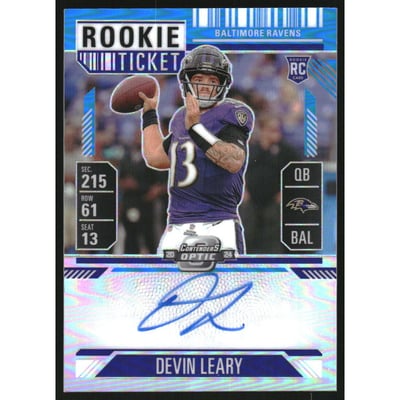 2024 Panini Contenders Optic Teal #141 Devin Leary AU