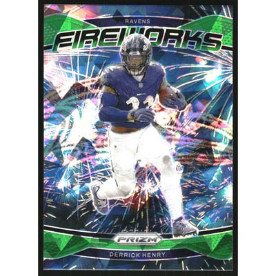 2024 Panini Prizm Fireworks Prizms Green Ice #10 Derrick Henry