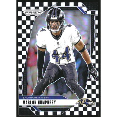 2024 Panini Prizm Prizms Black and White Checker #24 Marlon Humphrey