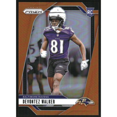 2024 Panini Prizm Prizms Orange #328 Devontez Walker