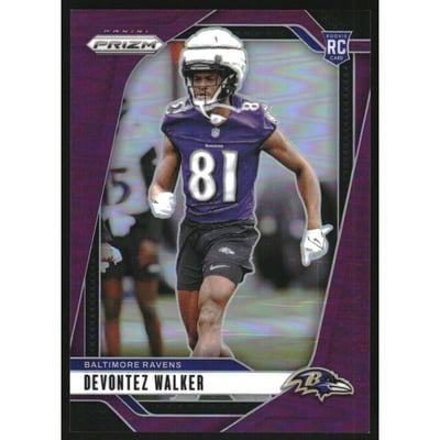 2024 Panini Prizm Prizms Purple #328 Devontez Walker