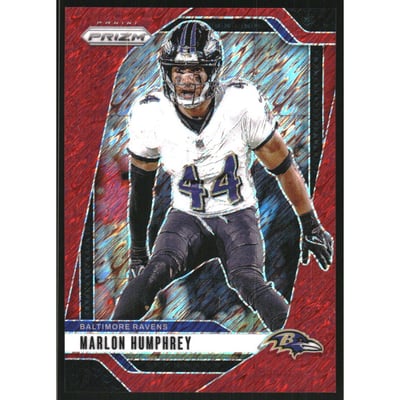 2024 Panini Prizm Prizms Red Shimmer #24 Marlon Humphrey