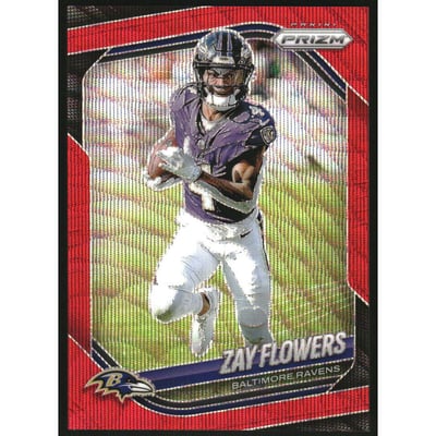 2025 Panini Prizm Prizms Red Wave #106 Zay Flowers