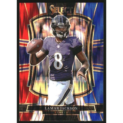 2025 Select Prizm Red and Blue Shock #160 Lamar Jackson