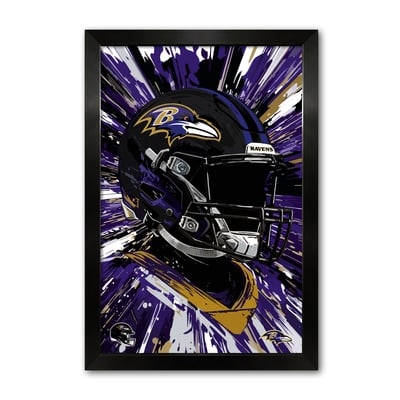Baltimore Ravens 14" x 20" Framed Football Helmet Hyper Speed Art Print